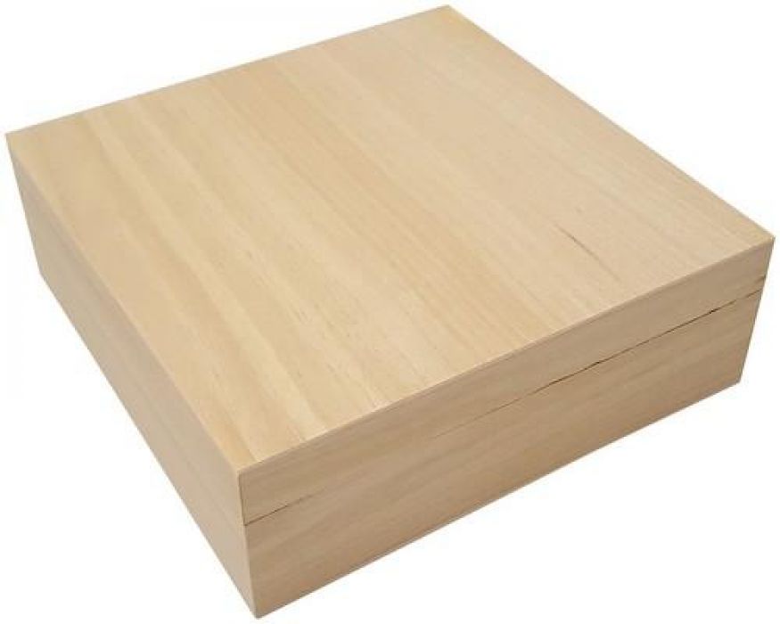 Houten kist vierkant met los deksel  20,9cm x 20,9cm x 7cm paulownia