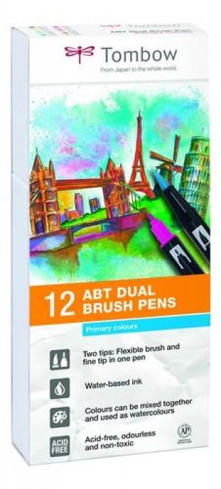 Tombow ABT dubbele brushpen 12st set primair ABT-12P-1