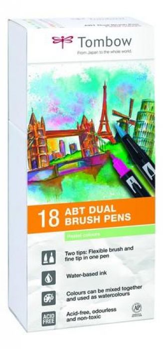 Tombow ABT dubbele brushpen 18st set pastel ABT-18P-5