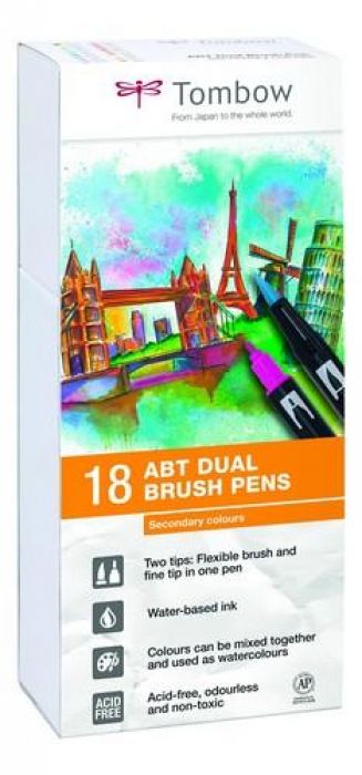 Tombow ABT dubbele brushpen 18st set secundair ABT-18P-2