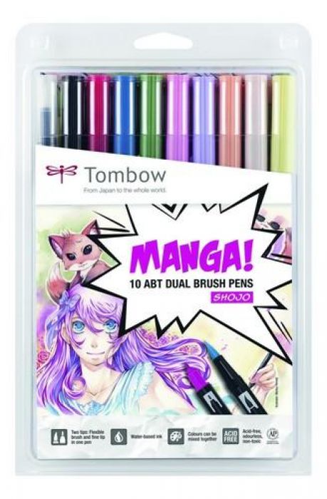 Tombow ABT dubbele brushpen Manga-Set Shojo 10 st. ABT-10C-MANGA2