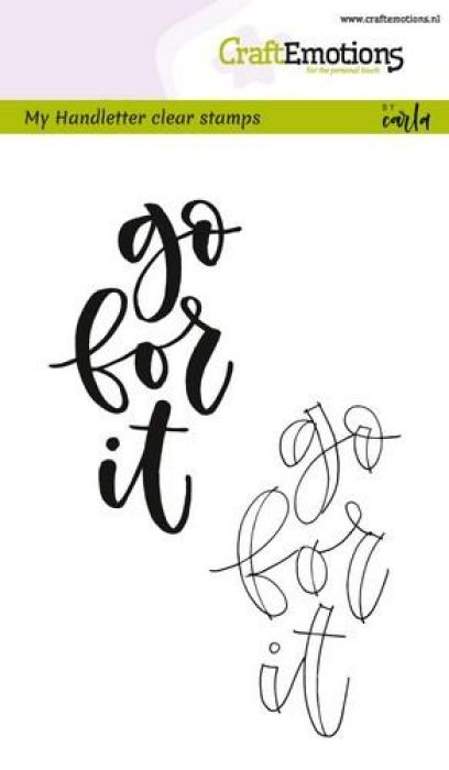 clearstamps A6 - handletter - go for it