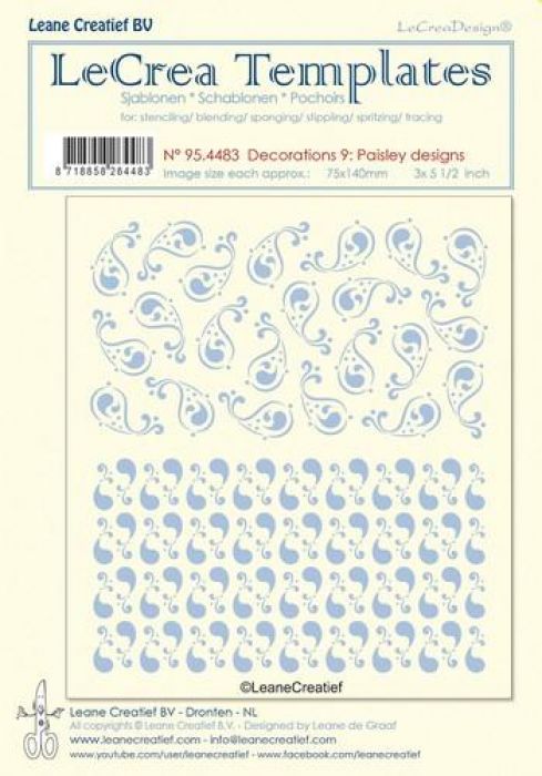 LeCrea - Stencil decorations 9. Paisley designs 95.4483 75x140mm