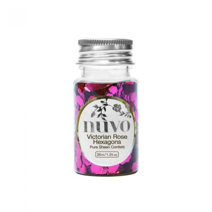 Nuvo Confetti - victorian rose hexagons 35ml bottle 1063
