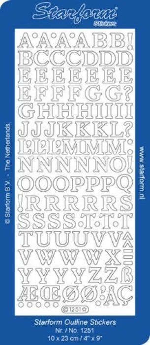 Stickers Alphabet 14: Medium Capitals - Silver - 10X23CM