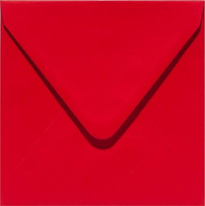 Papicolor Envelop vierk. 14cm rood 105gr-CV 6 st 303918 - 140x140 mm