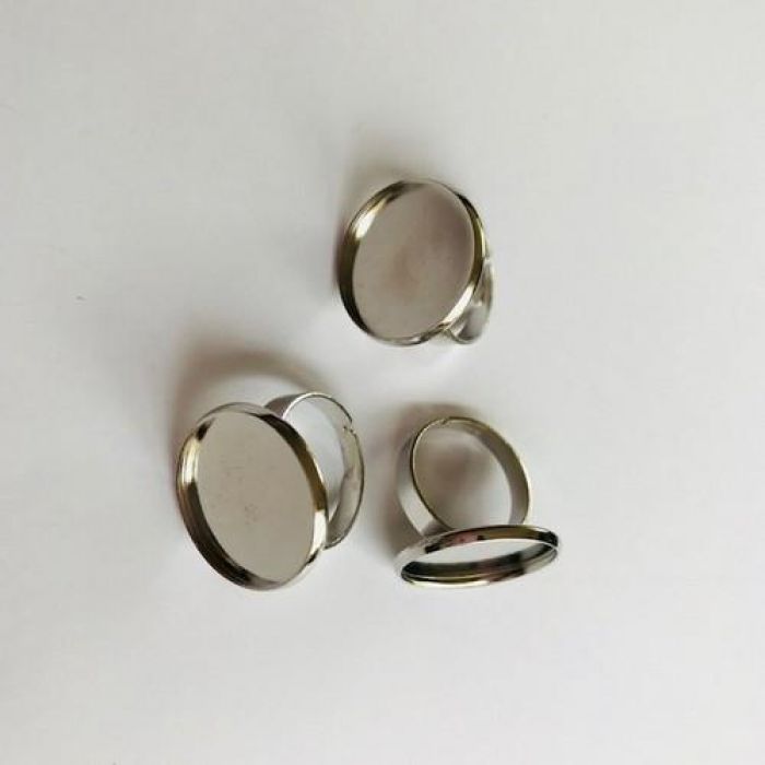 Vinger ring 14mm Top (voor epoxy) 3 st 12332-3211 (platinum)