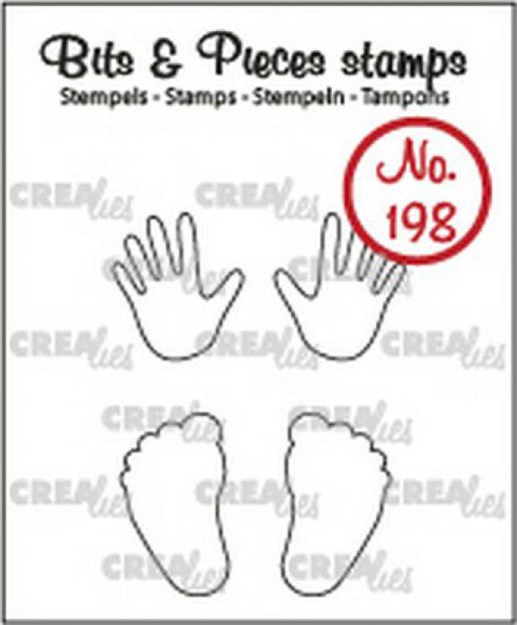 Crealies Clearstamp Bits&Pieces Baby handjes + voetjes (omlijning) CLBP198 max. 12x20mm