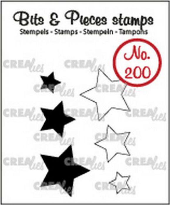 Crealies Clearstamp Bits&Pieces Sterretjes (dicht en omlijning) CLBP200 max. 16x17mm