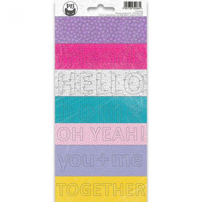 Piatek13 - Sticker sheet Girl Gang Phrase 02 P13-GRL-38 10,5x23 cm