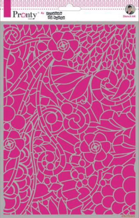 Pronty Mask Background Floral Swirl by Jolanda A4 470.770.023 by Jolanda