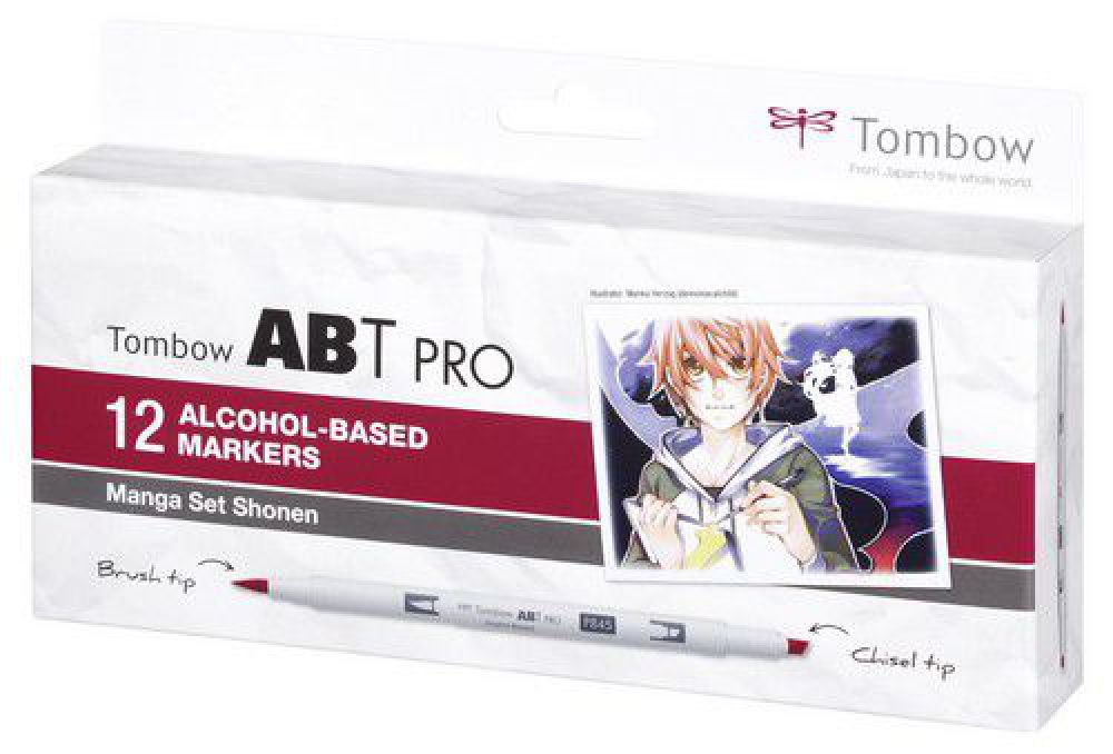 Tombow ABT PRO Alcohol - dubbele brushpen 12 st. set Manga Shonen 19-ABTP-12P-5