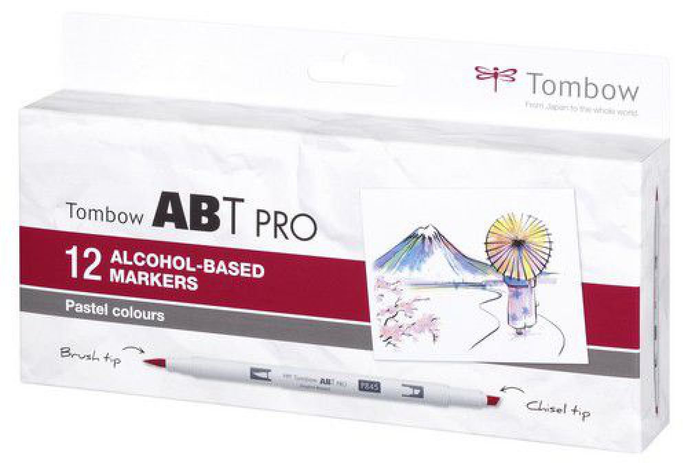 Tombow ABT PRO Alcohol - dubbele brushpen 12 st. set Pastel 19-ABTP-12P-2