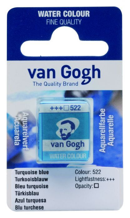 V.Gogh Aquarel half napje  turkooisblauw 522