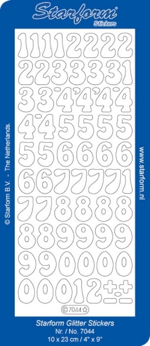 Stickers Numbers 22: Medium Glitter goud zilver