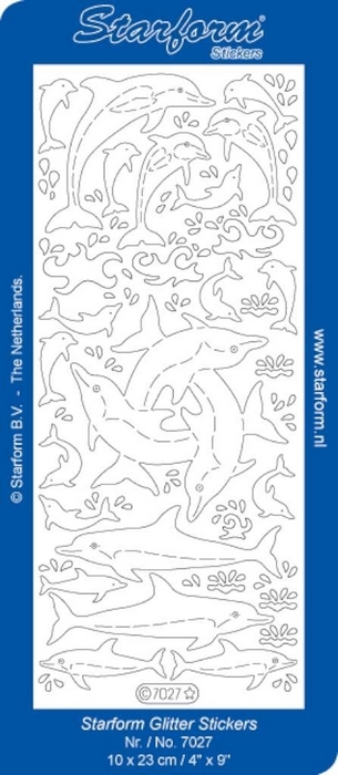 Stickers Maritime: Dolphins glitter goud zilver