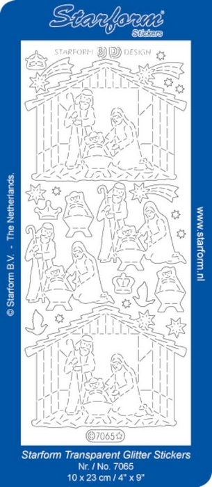 Stickers 3d Design: Christmas Crib goud