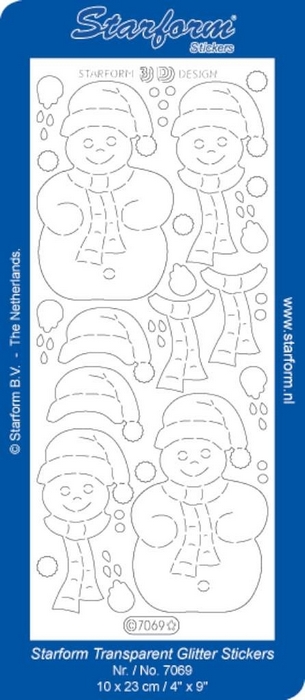 Stickers 3d Design: Christmas Snowman goud