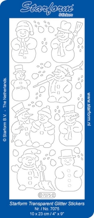 Stickers Christmas Snowmen 2 zilver