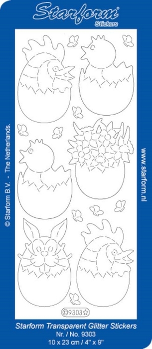 Stickers Easter Eggs 8: Large zilver