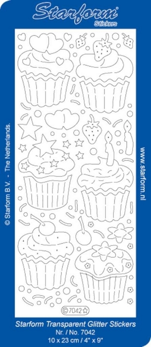 Stickers Cupcakes Large zilver