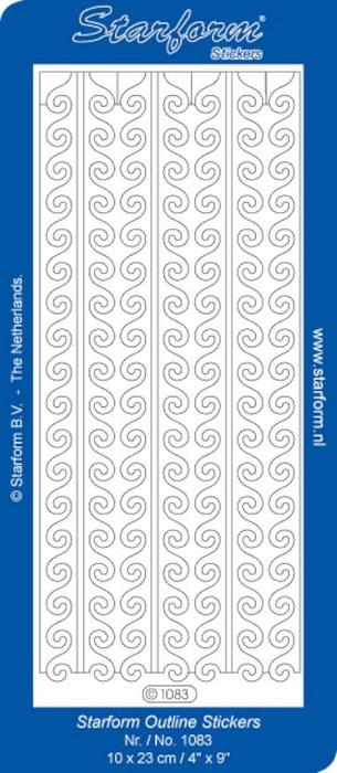 Stickers Borders 24: Waves zilver