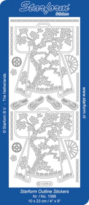 Stickers Oriental: Kimono 1 zilver