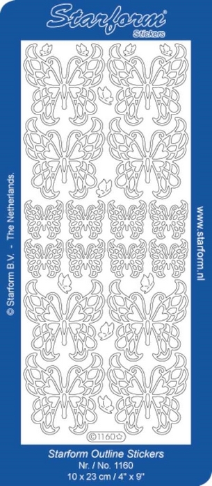 Stickers Oriental: Butterfly zilver