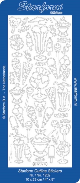 Stickers Ice Cream zilver