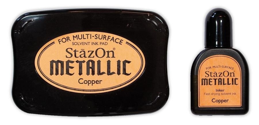 Stazon inktkussen set opaque metallic copper