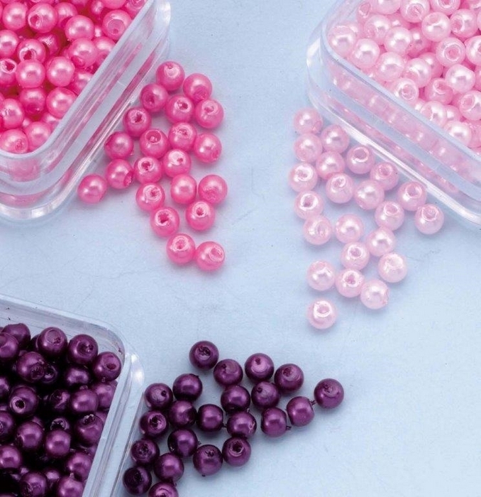 Parelkraaltjes Rond Paars-roze-lichtroze 3 Mm