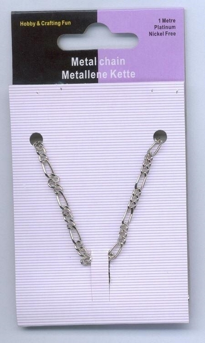 Metalen Ketting Zilverkleur 3,5 Mm + 7 Mm 1 Mt