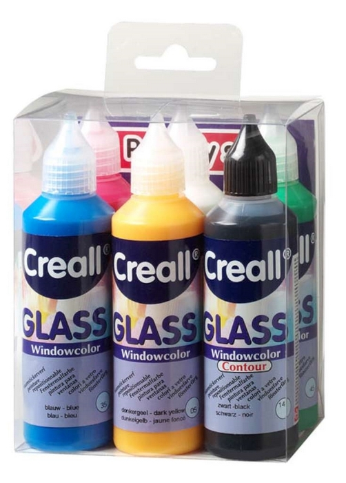 Glass - Glasstickerverf 6x80ml Assortiment