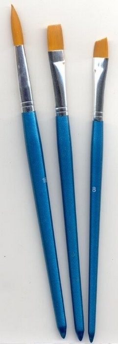 Penselen Set Nylon 2x Plat En 1x Rond 3 St
