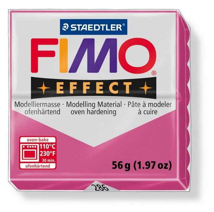 Fimo Effect Gemstone Robijnrood Quartz 56gr