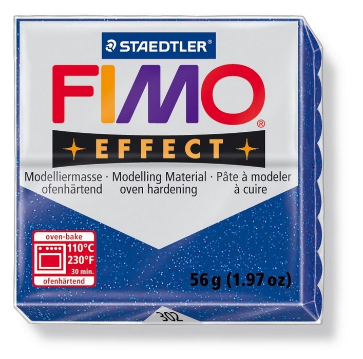 Fimo Effect Glitter Blauw 56gr
