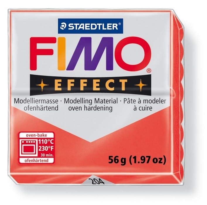 Fimo Effect Translucent Rood 56gr